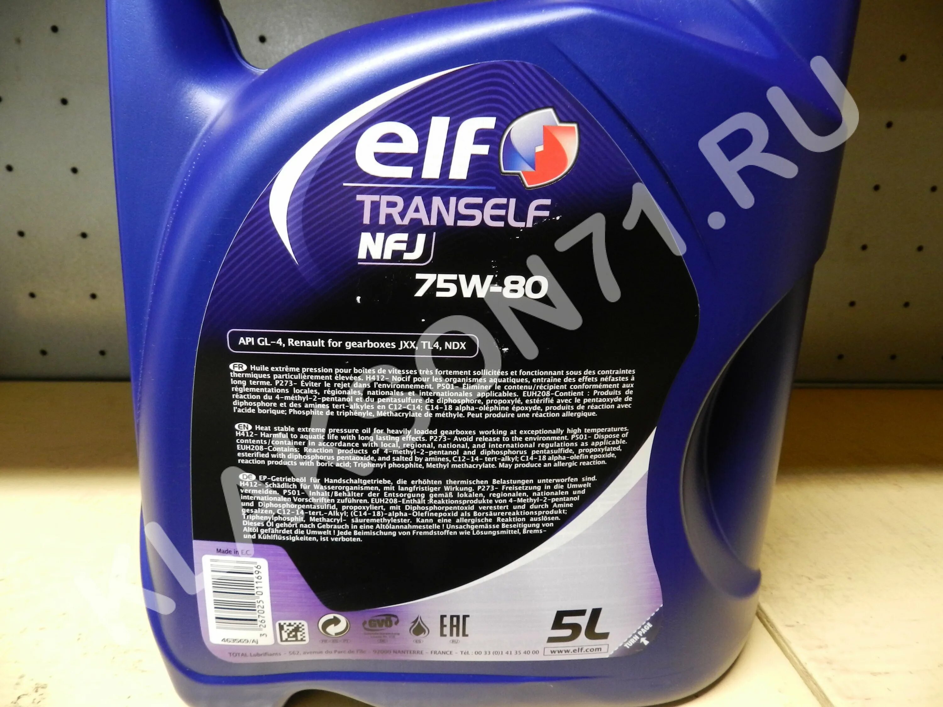 Tranself nfj 75w-80 артикул. масло 75w80 gl4 elf.