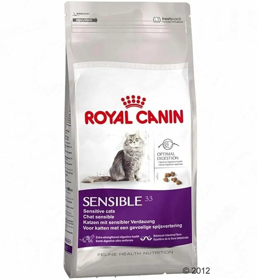 Royal canin для кошек 2кг. Роял Канин Сенсибл 33. Роял Канин корм для кошек с чувствительным пищеварением сухой 15 кг. Роял Канин розовый сухой корм. Роял Сенсибл 10 кг.
