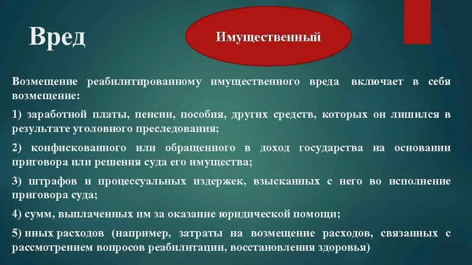 Возмещение имущественного вреда в уголовном процессе. Имущественный вред. причинение имущественного вреда. имущественный вред примеры. возмещение имущественного вреда реабилитированному..