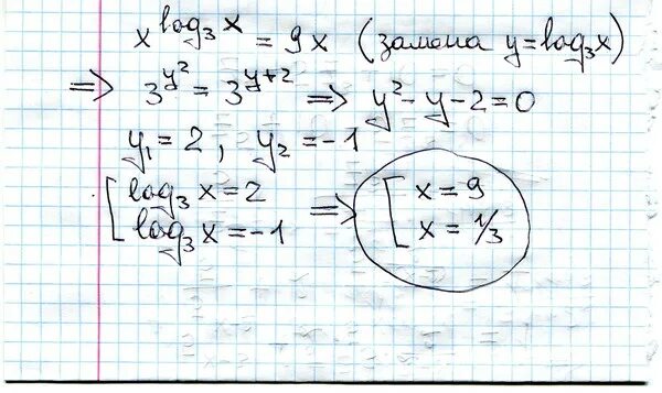 X log 3 x 9x