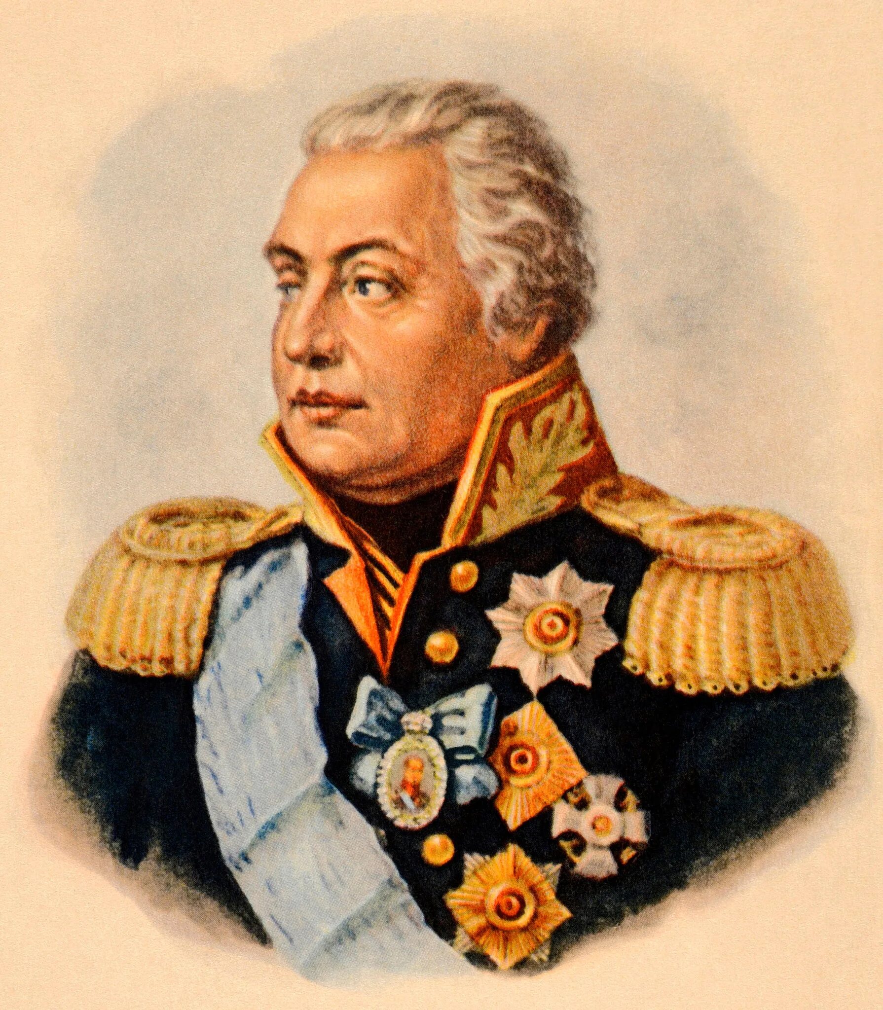 Назовите российского военачальника изображенного. М. И. Кутузов (1745-1813).
