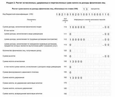 6 ндфл сумма налога исчисленная это