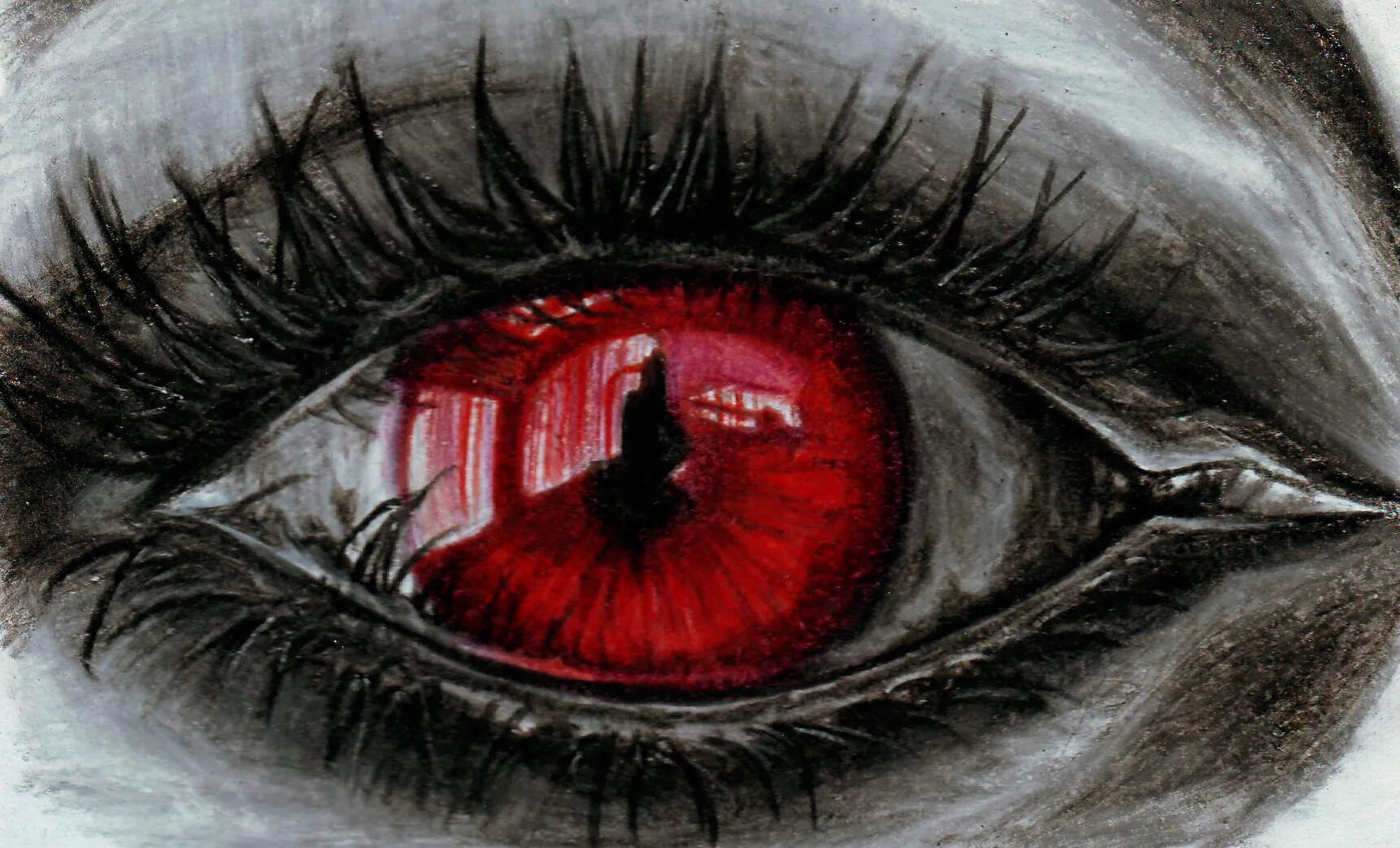 He eyes are red