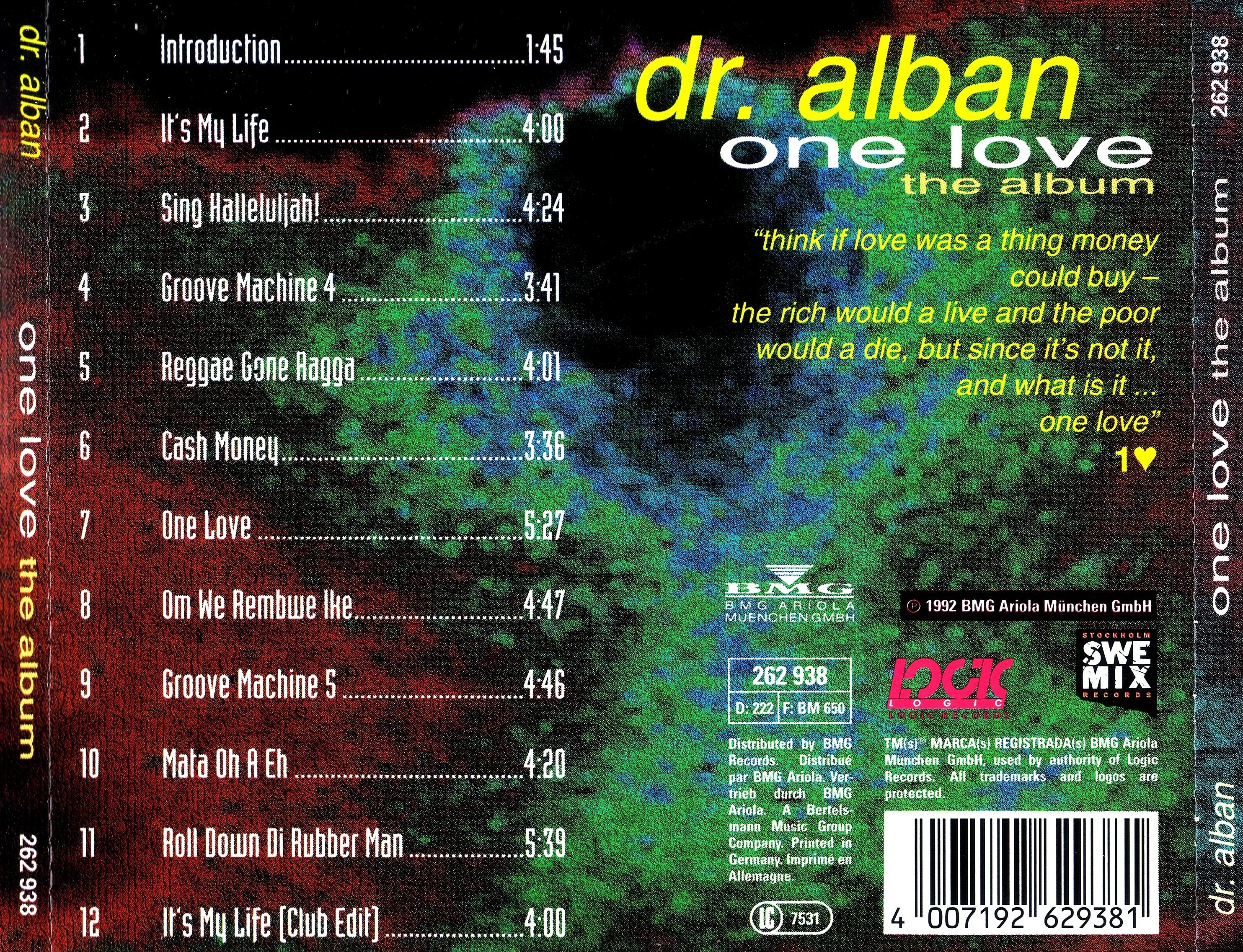 Оне лов доктор. Dr. Alban one Love the album 1992. Доктор албан 1992. Dr. Alban one Love (the album). One Love доктор албан.