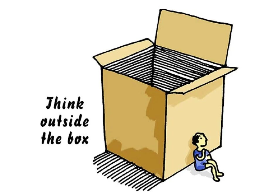 Looking out of the box. Thinking outside the box. to think outside the box. мышление outside the box. think out of box идиома.