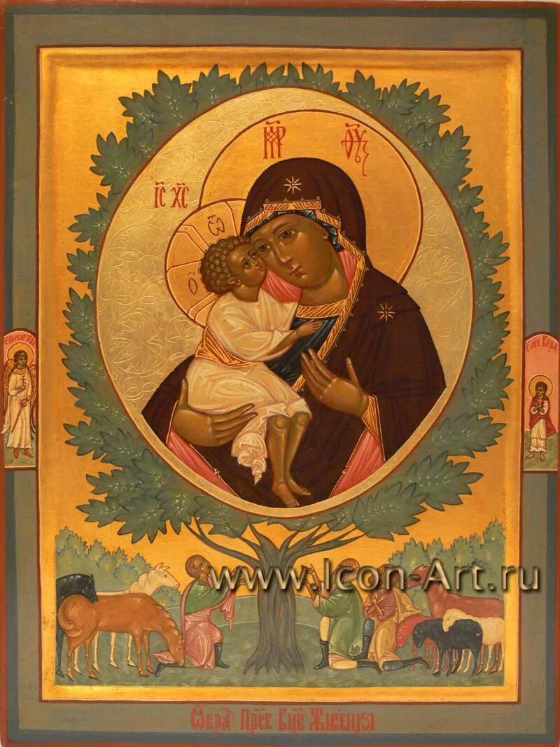 Освященная Икона "Божья Мать "Жировицкая" со стразами Сваровски в интернет-магаз