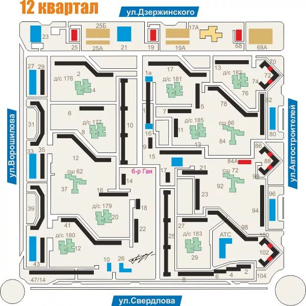 план города тольятти автозаводский район.