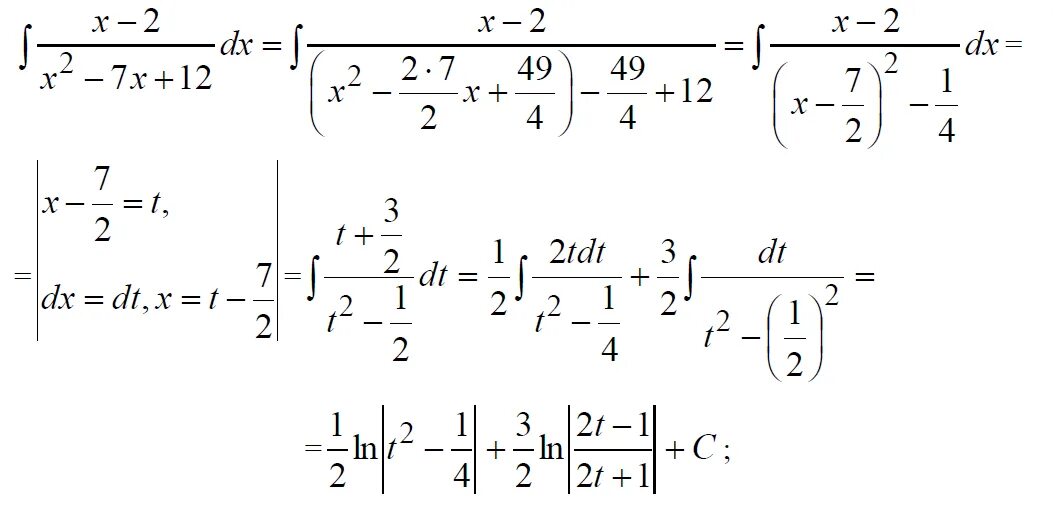Интегрирование выражений содержащих квадратный трехчлен. Интеграл частного. Интегралы от функций содержащих квадратный трехчлен. Интегрирование квадратного трехчлена. Интегрирование методом выделения полного квадрата.