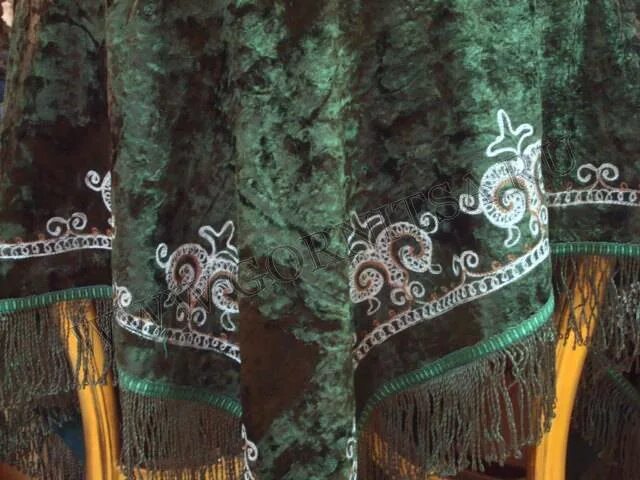 монгольская вышивка. салфетка с бахромой. бахрома на канве.