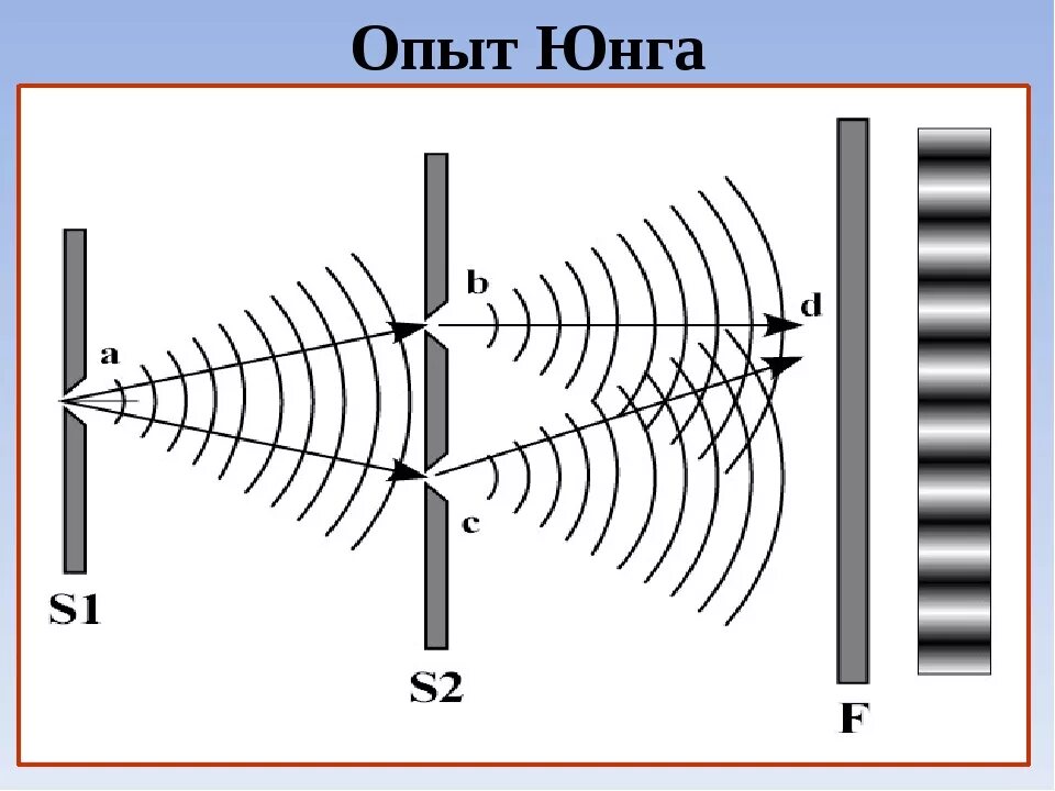 Точка юнга. Интерференционный опыт Юнга. Интерференционная картина в схеме Юнга.