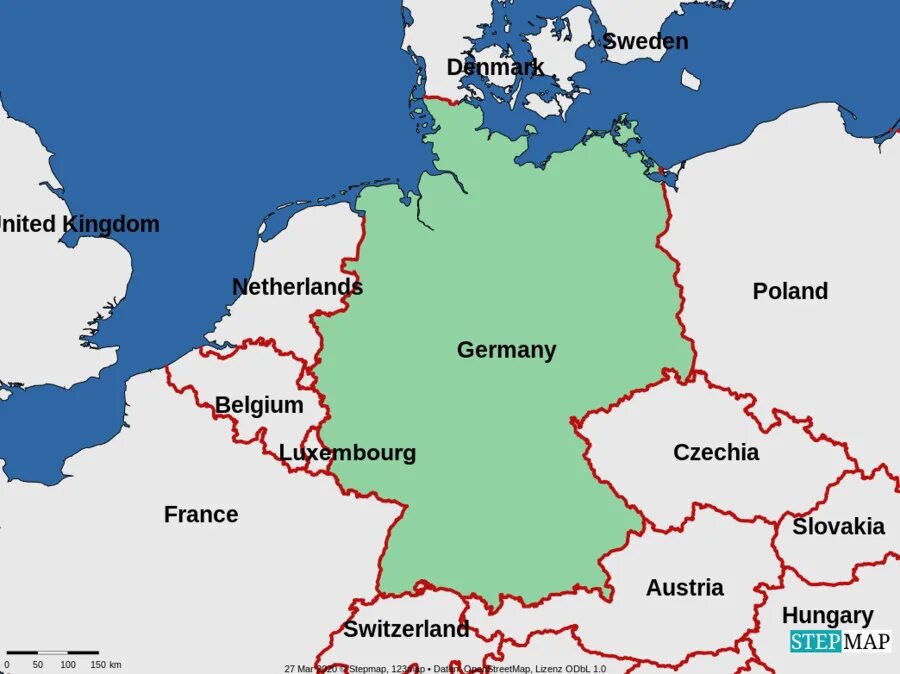 Карта германии 2023. Границы Германии. Границы Германии на карте. Граница Германии и Румынии. С кем граничит Германия на карте.