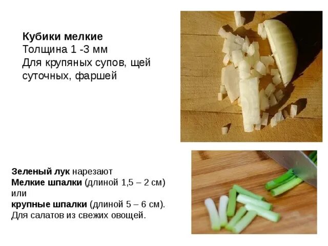 Кулинарная обработка луковых. Формы нарезки зеленого лука. лук зеленый мелкие шпалки. формы нарезки луковые. форма нарезки луковых овощей шпалки.