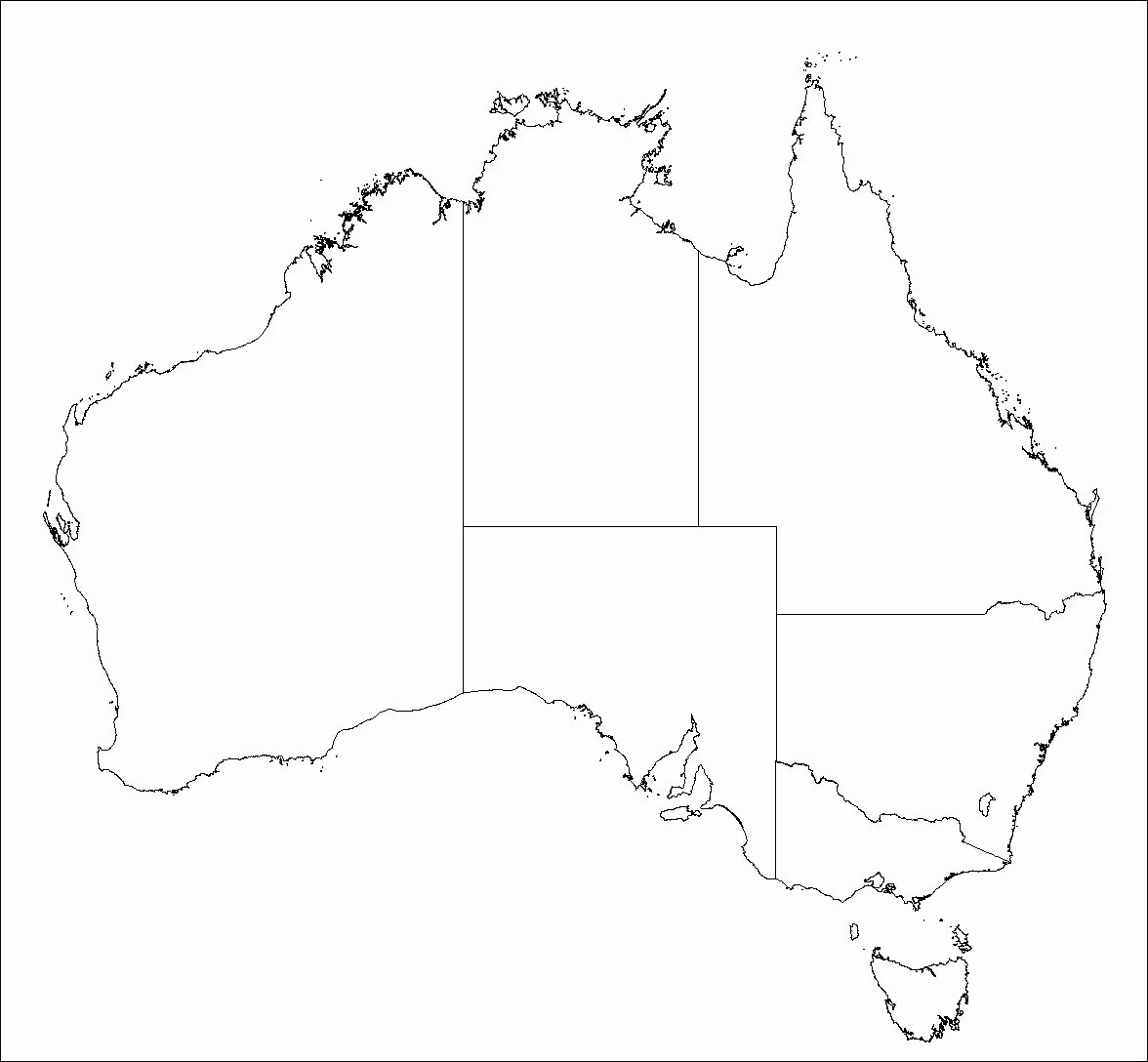Политическая контурная карта Австралии. Контур материка Австралия. Материк Австралия контурная карта. Политическая карта Австралии контурная карта.