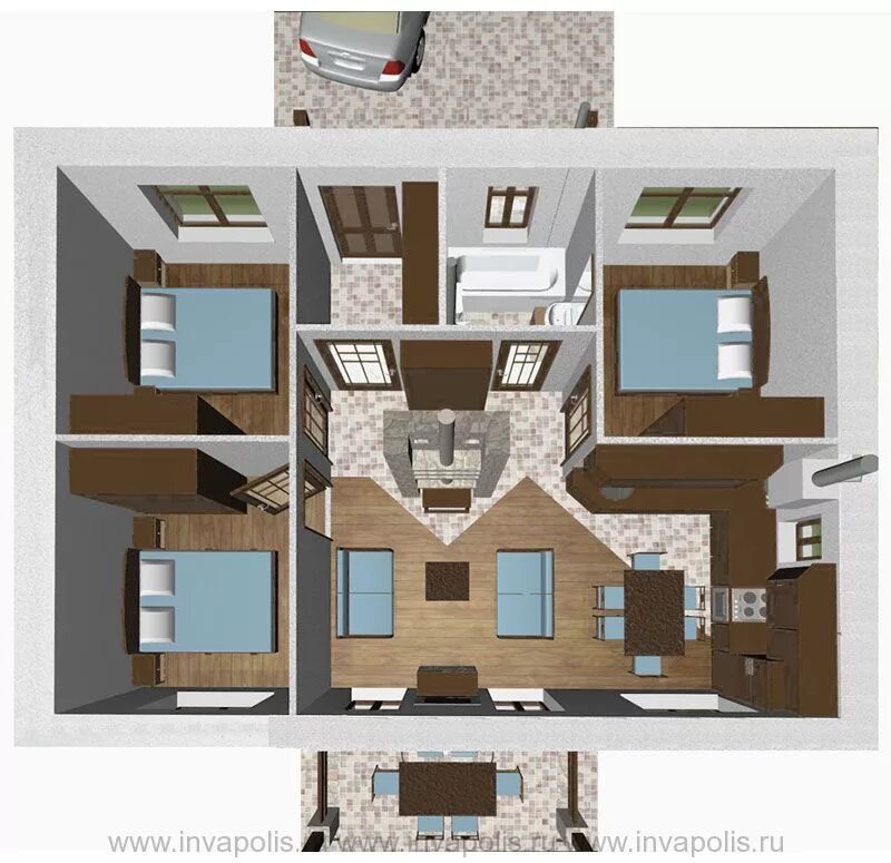 Проекты 9 9 3д 20 Splendid House Plans in 3D Pinoy House Plans Casas pequeñas de una planta,