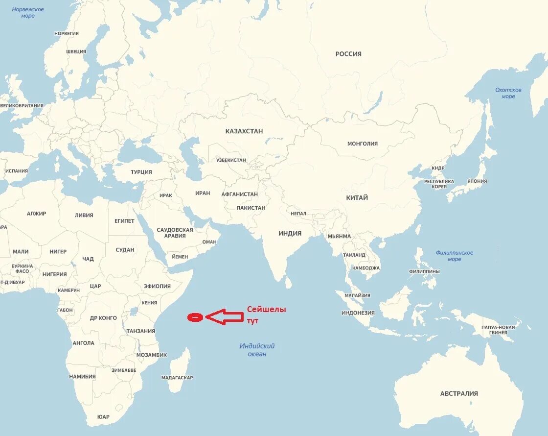 Сейшелы на карте. Сейшелы острова на карте.