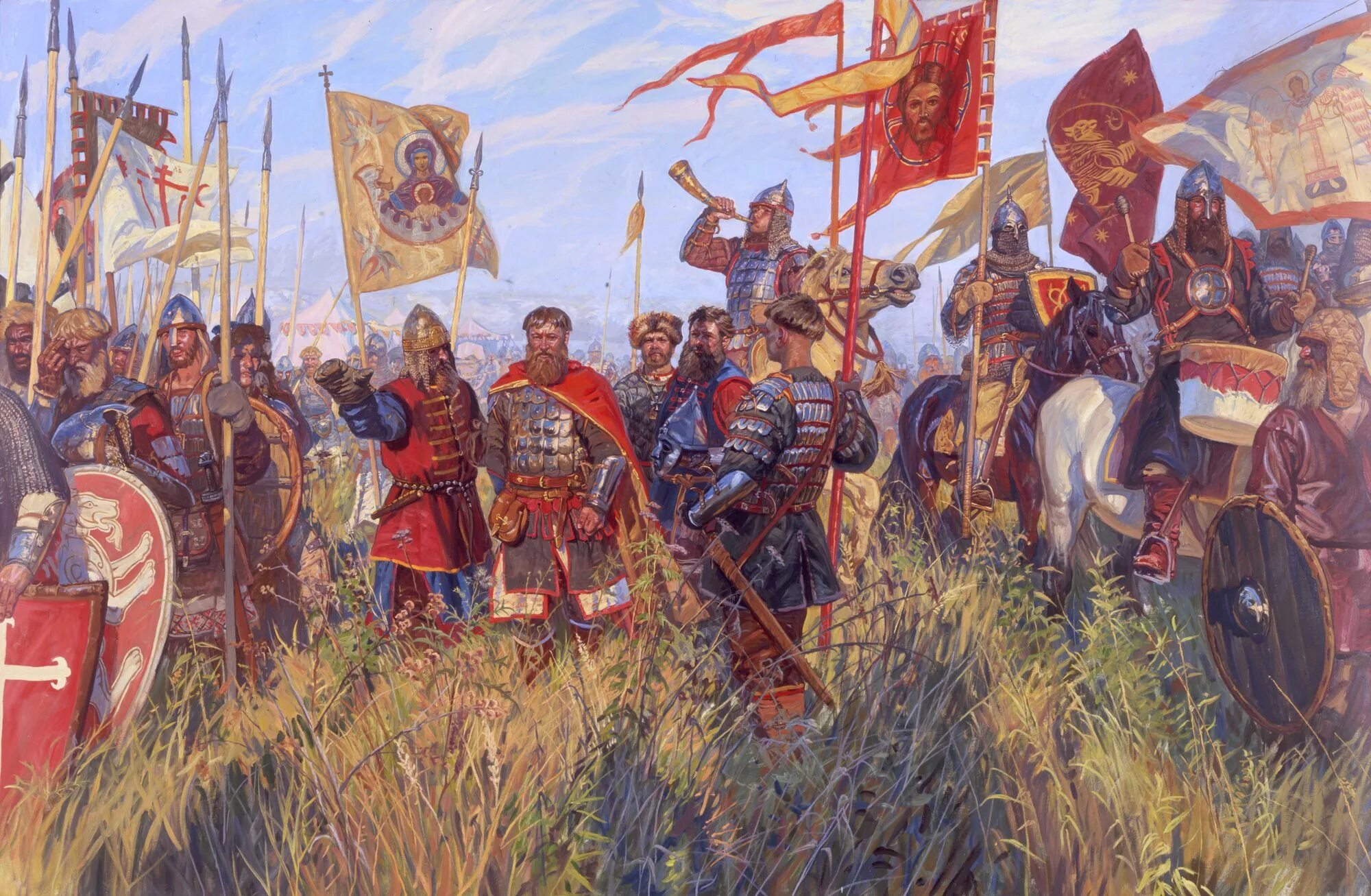 Победа в битве на куликовом поле. Куликовская битва адольф ивон 1859. дмитрий донской куликовская битва. дмитрий донской на куликовом поле. князь дмитрий донской куликовская битва.