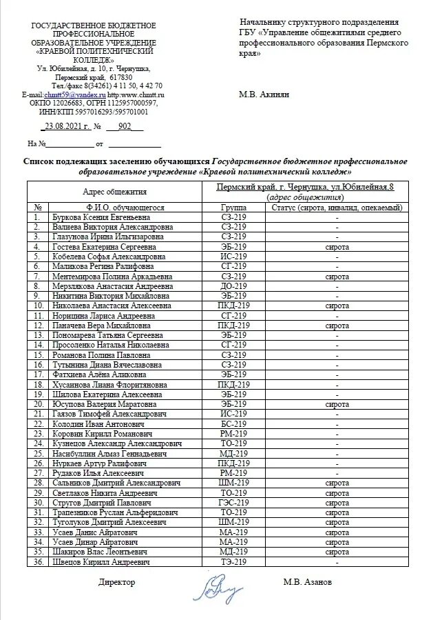 Расписание общежития. Приказ о заселении в общежитие. Список на заселение в общежитие. Приказ на заселение в общежитие техникума. Образец списка для заселение в общежитие.