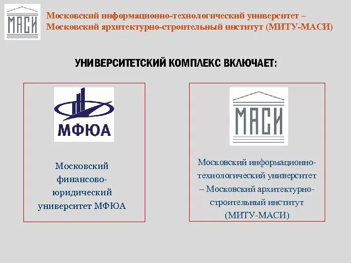 Московский архитектурно-строительный институт; Миту; маси. Московский информационно-Технологический университет. МФЮА маси. Маси Факультет архитектуры. Мати масу