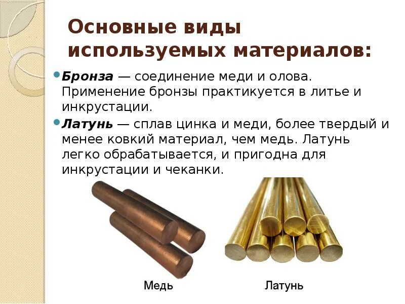 Используемых материалов как правило