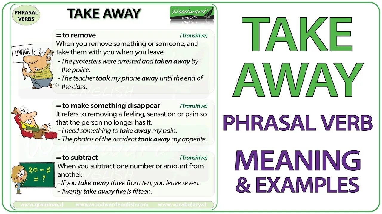 Take away Phrasal verb. Take Phrasal verbs. Примеры Phrasal verbs take. Take away примеры. Can t take перевод