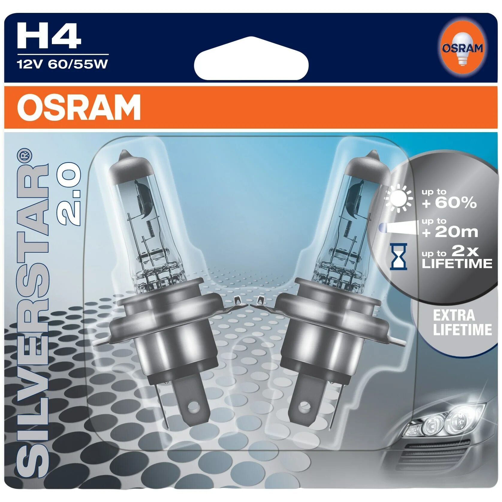 Osram h4 silver. 12 w h4 осрам 60\55 (64193 sv2). osram 64193sv2. лампа автомобильная osram p43t, h4, 2 шт.. h4 12v 60/55w 64193 sv2, osram.