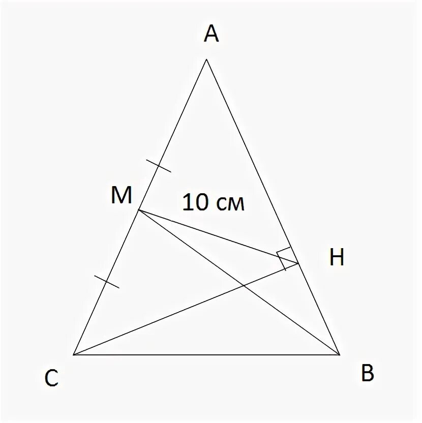 В остроугольном треугольнике АВС проведены Медиана ВМ И высота СН. Треугольник BNCA найти Ch. Рисунок 549 найти Ch AC.