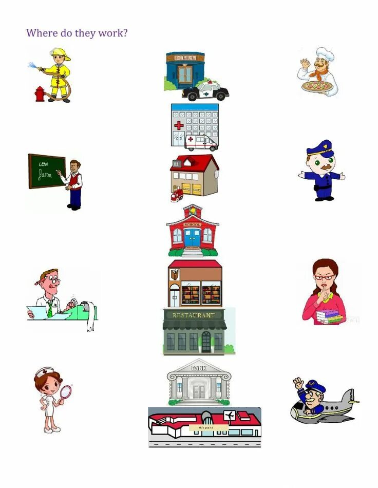 Where can you work. Professions задания. Профессии Worksheets. Профессии Worksheets for Kids. What do they do профессии.