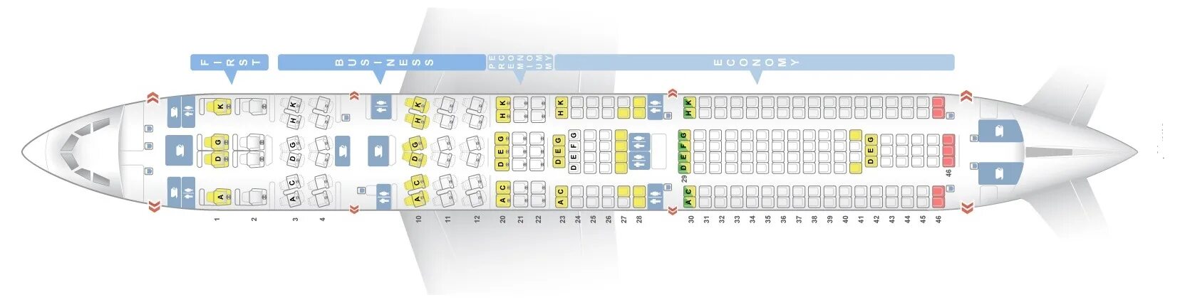 Посадочные места boeing 777 300er