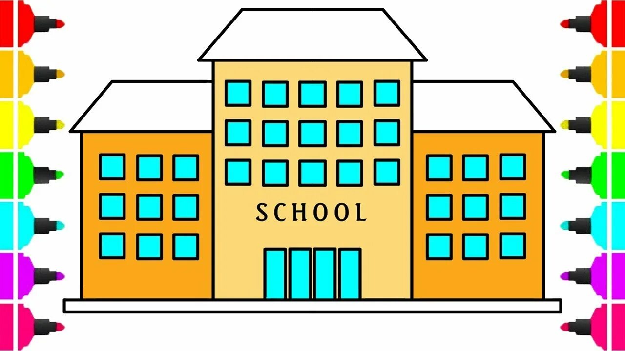 Школа рисунок простой. Как нарисовать школу видео. Город чудный изо 3 класс. Пейзаж города для нубов. Школа рисунок линией.