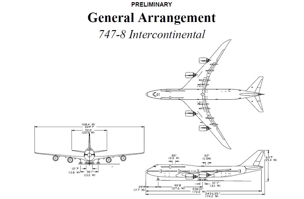 Боинг 747 габариты. Чертеж самолета Боинг 747. Боинг 747 800 схема. Ширина фюзеляжа Боинг 747