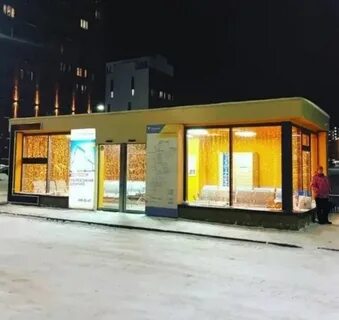 Теплый остановочный павильон