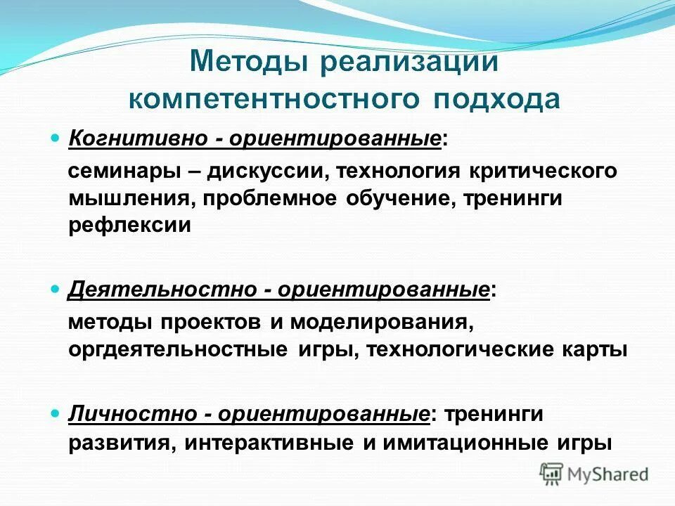 Компетентностно-ориентированный подход в образовании. Методы компетентностного подхода в образовании. Подходы и методы формирования образования. Реализация компетентностного подхода. Реализация метода слово