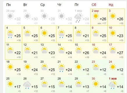 Погода до осени