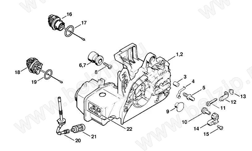 Подача масла штиль 180. Гайка крепления кожуха бензопилы штиль 361. Топливная система бензопилы штиль 250. Сапун Stihl MS 250. Корпус двигателя штиль 361.