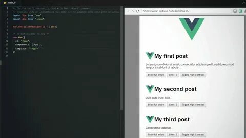 Vue application