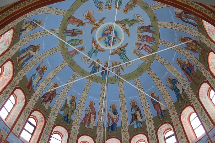 Купол ходишь. Своды православного храма. Роспись храма Зосимы и Савватия купол.