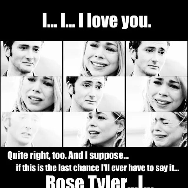 Seems quite. Too right. Rose Tyler i Love you. Seems quite right. You are quite right.