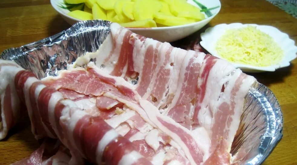 картофельная запеканка с беконом в духовке