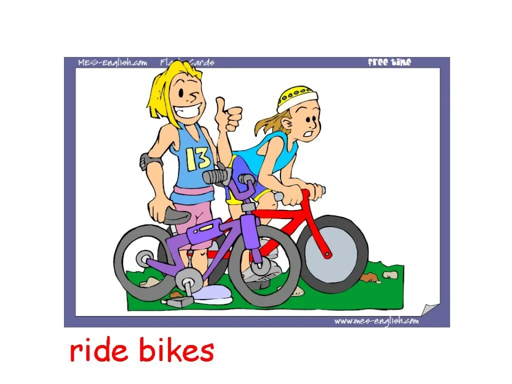 Ride a Bike рисунок. Карточка Ride a Bike. Ride a Bike картинка для детей. Bike Ride игра. Riding a bike перевод на русский