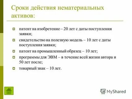 Патент относится к нематериальным активам