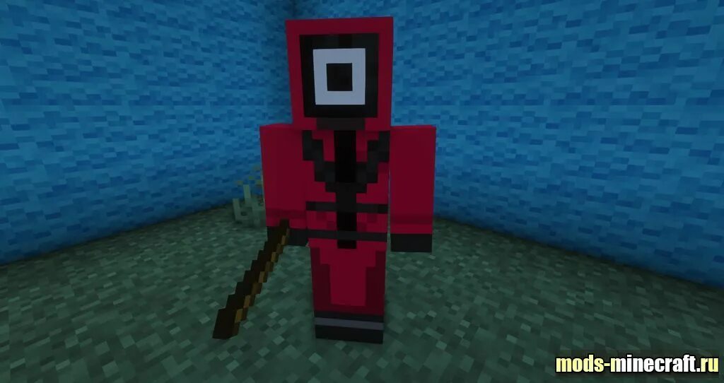 Кальмар в майнкрафте. Мод на игру в кальмара майнкрафт. Aquaculture 1. Кукла из игры в кальмара майнкрафт. Мод кальмар майнкрафт.