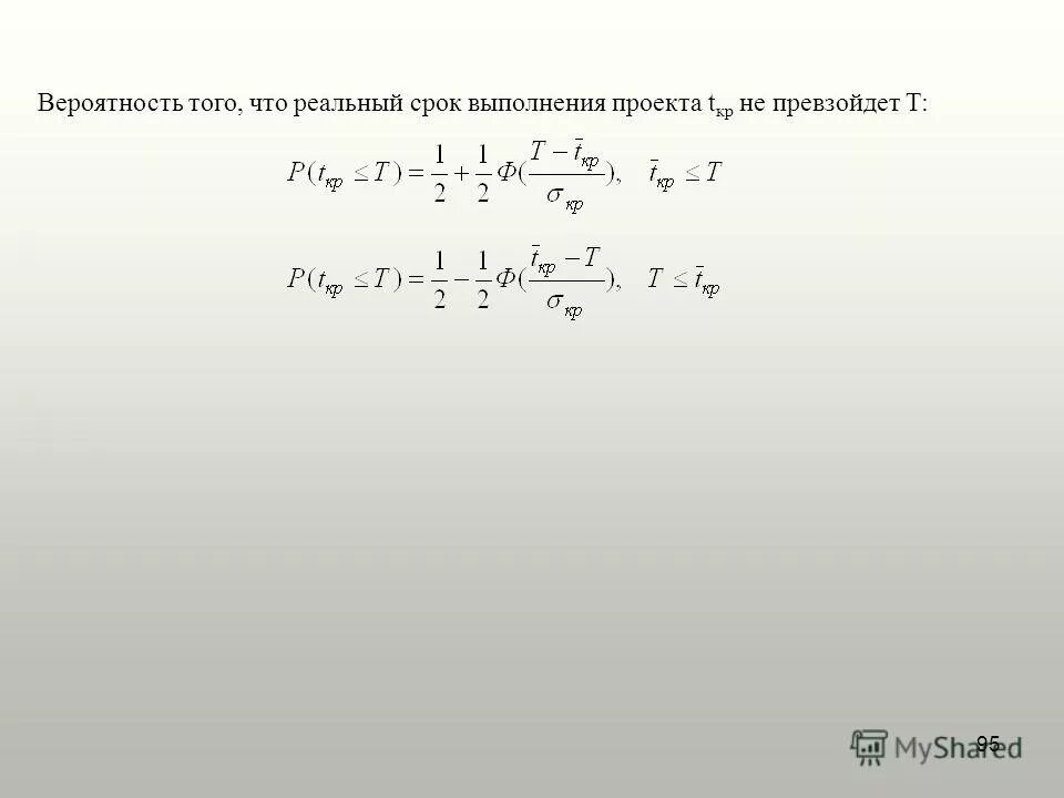 вероятность исполнения.
