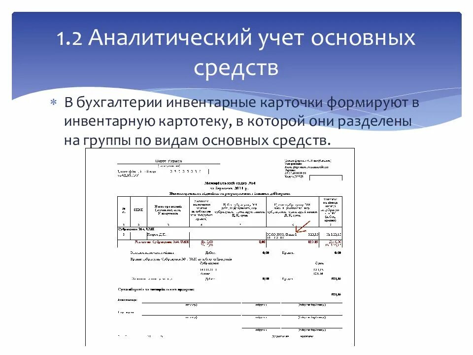 Код аналитическогоучеьа. Код аналитического учета. Организация аналитического учета основных средств. Регистры аналитического учета по основным средствам.