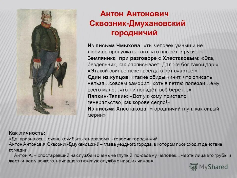 Цитаты антона антоновича сквозник дмухановский ревизор. Цитаты антона антоновича сквозник дмухановский ревизор