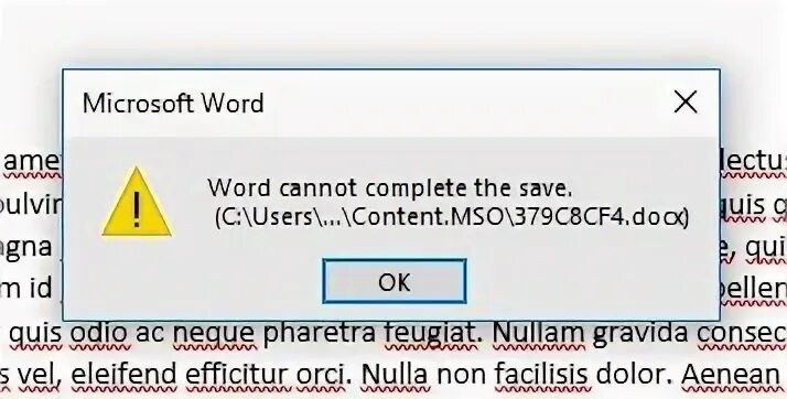 Приложение word не удается завершить сохранение