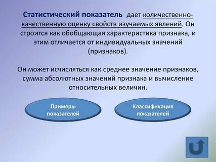 Качественные статистические показатели