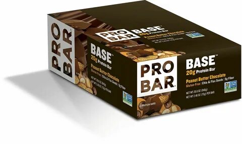 PROBAR BASE 2.46 Oz Protein Bar Peanut Butter Chocolate 12 Count Organic Gl...