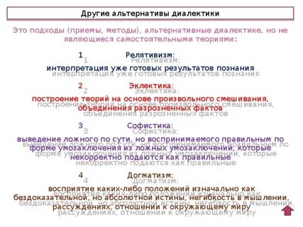 Диалектика метафизика эклектика