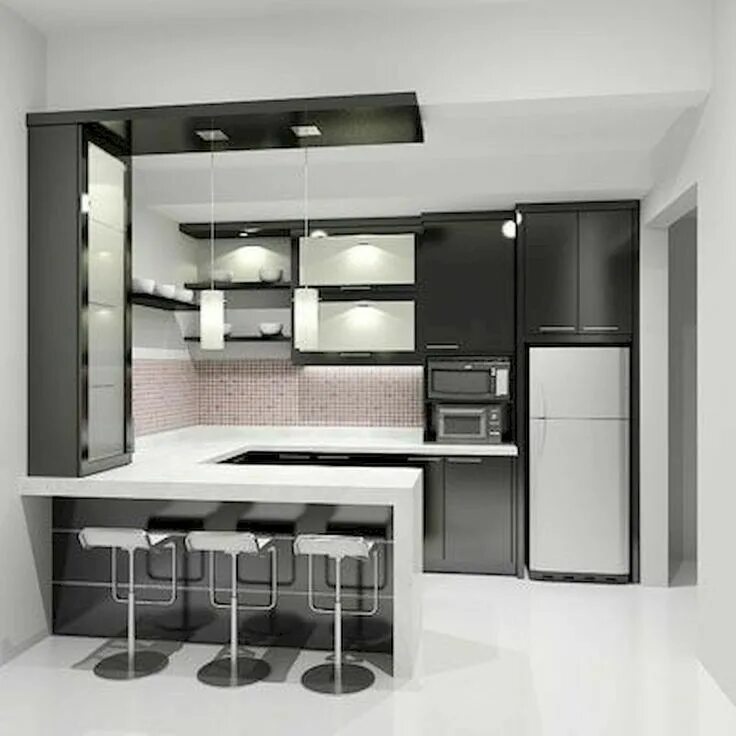 64 Chic Black Kitchen Ideas For Every Style Cuisine moderne, Cuisine noire et bo