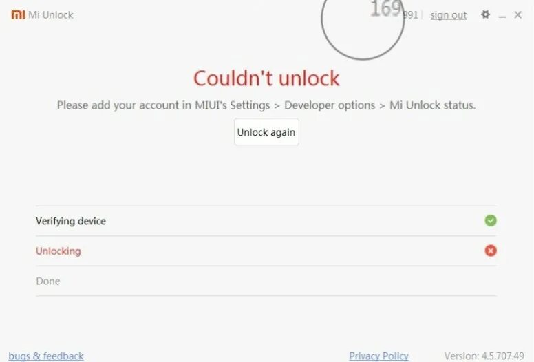 Please add your account in miui